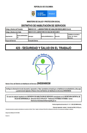 Certificado SST LAB IPS